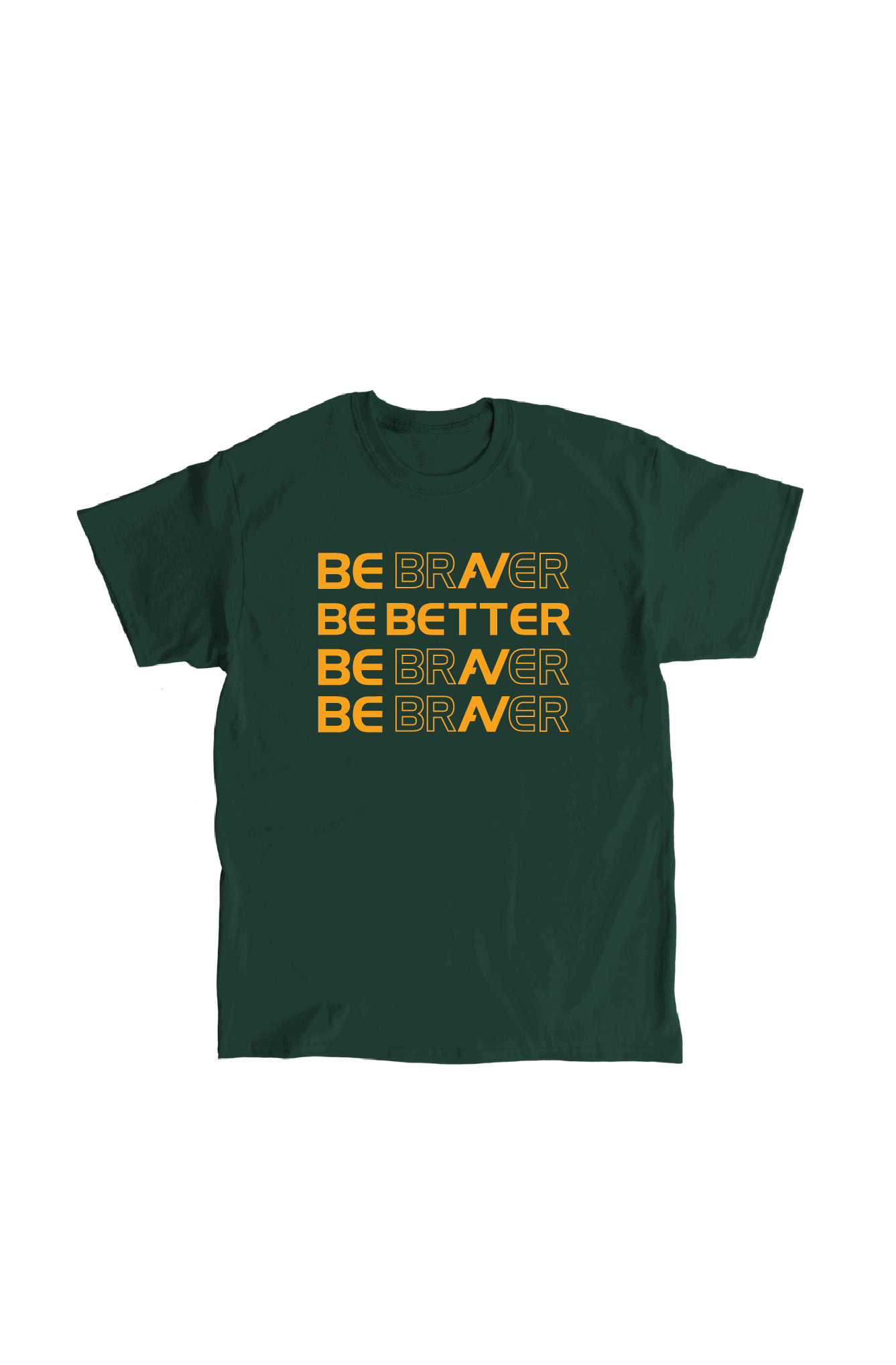 Be Better print on bottle green t-shirt