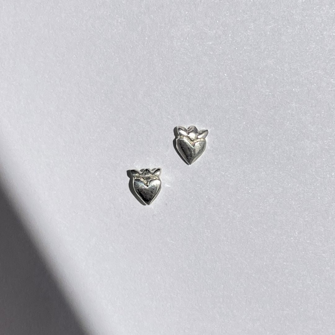 Crowned Heart Studs
