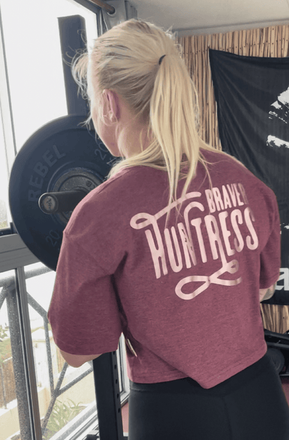 Wearing the maroon melange longer length crop top